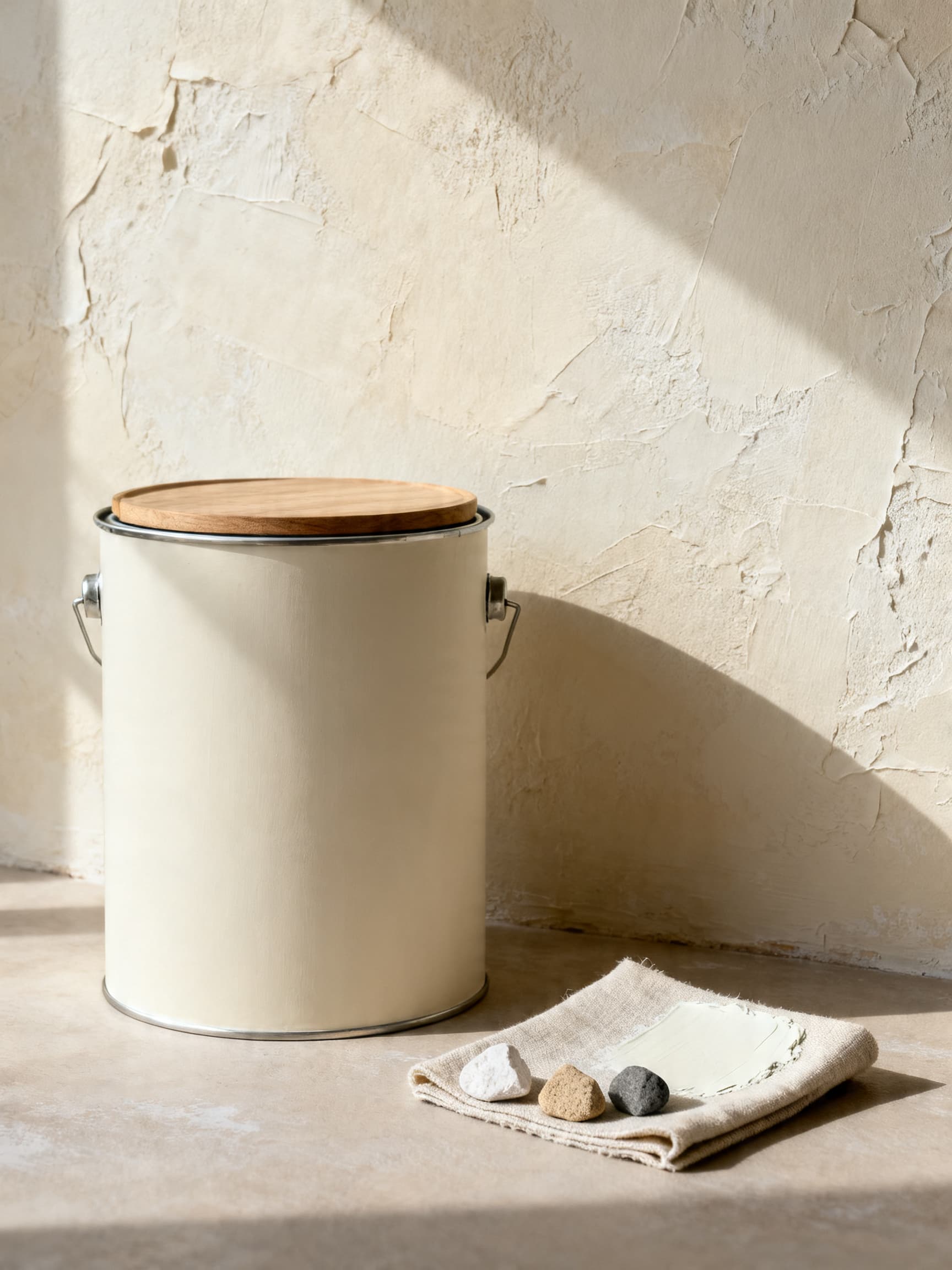 Limewash coating with its finished wall texture