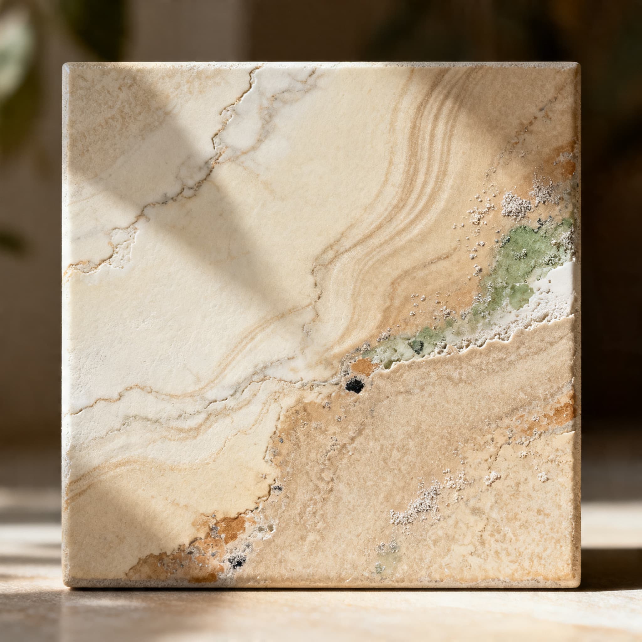 Warm marble texture of Marmorino plaster